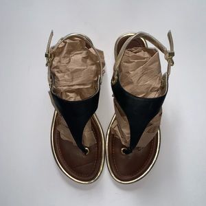 Aldo Black/Gold Sandals